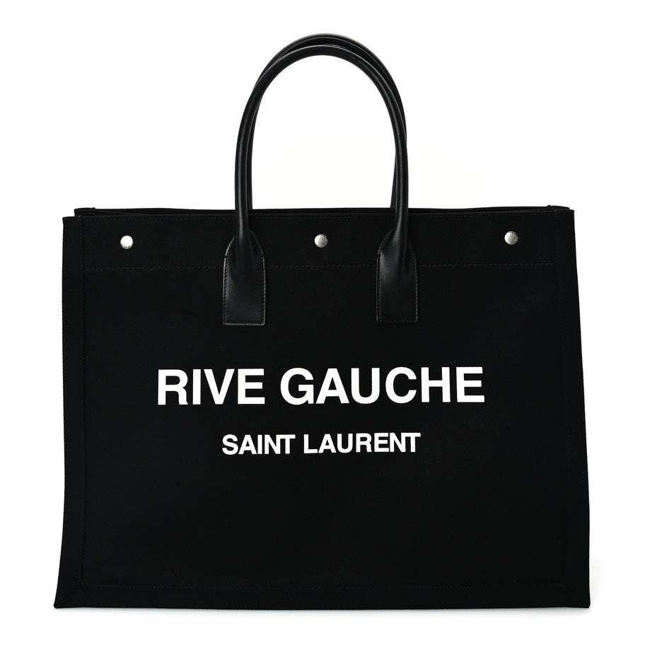 Saint Laurent Linen Calfskin Rive Gauche Tote Image 1