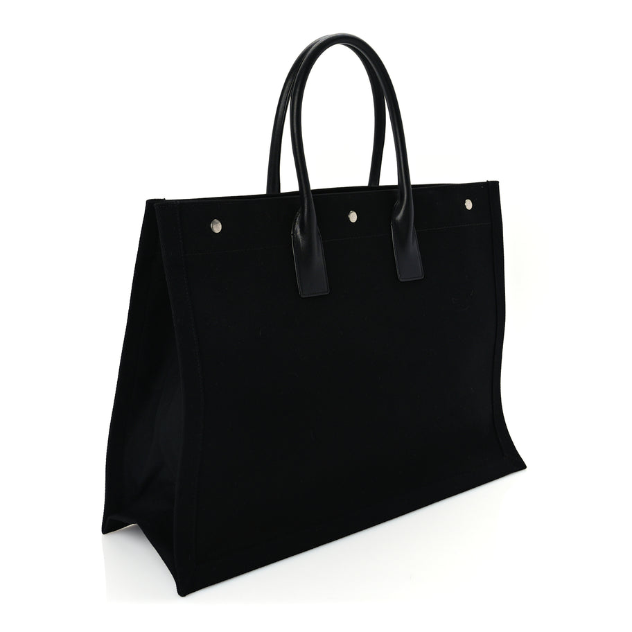 Saint Laurent Linen Calfskin Rive Gauche Tote Image 2