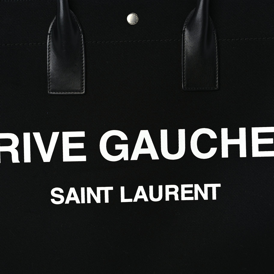 Saint Laurent Linen Calfskin Rive Gauche Tote Image 6