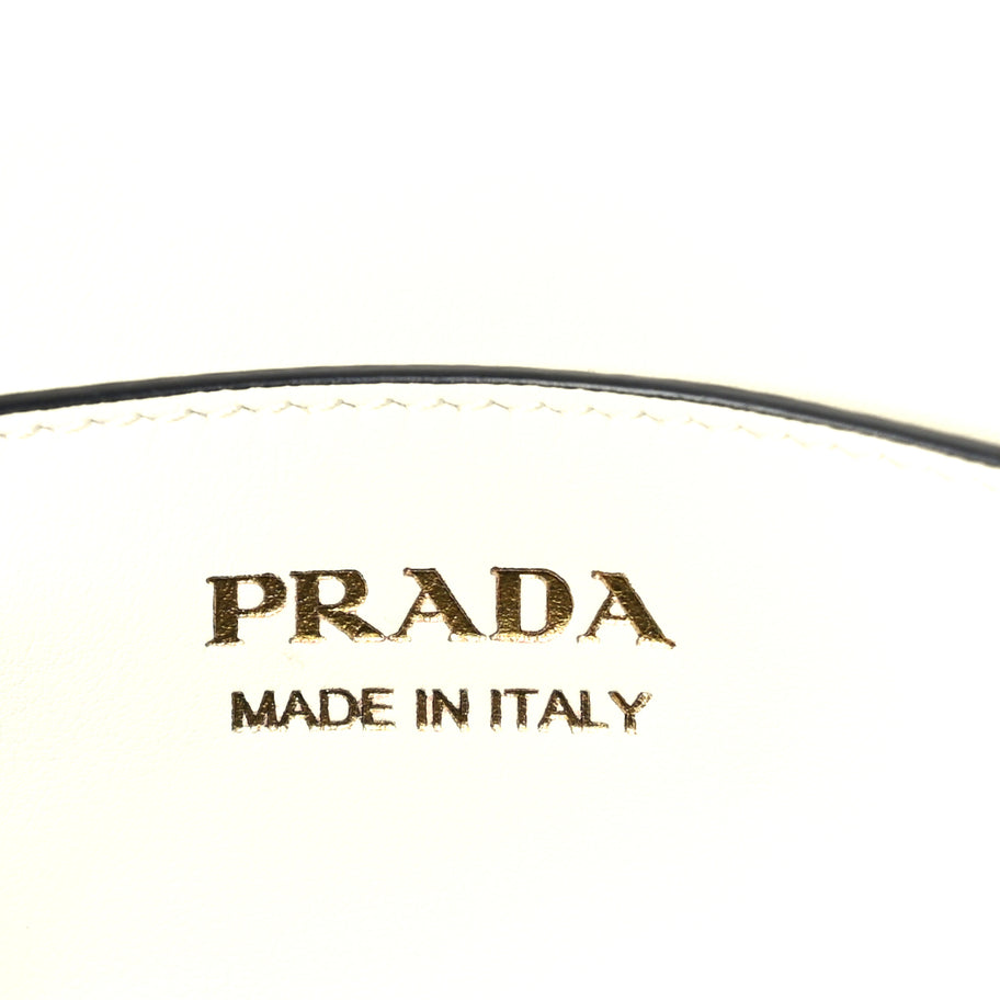 Prada Box Calfskin Triangle Embleme Flap Shoulder Bag  White Image 5