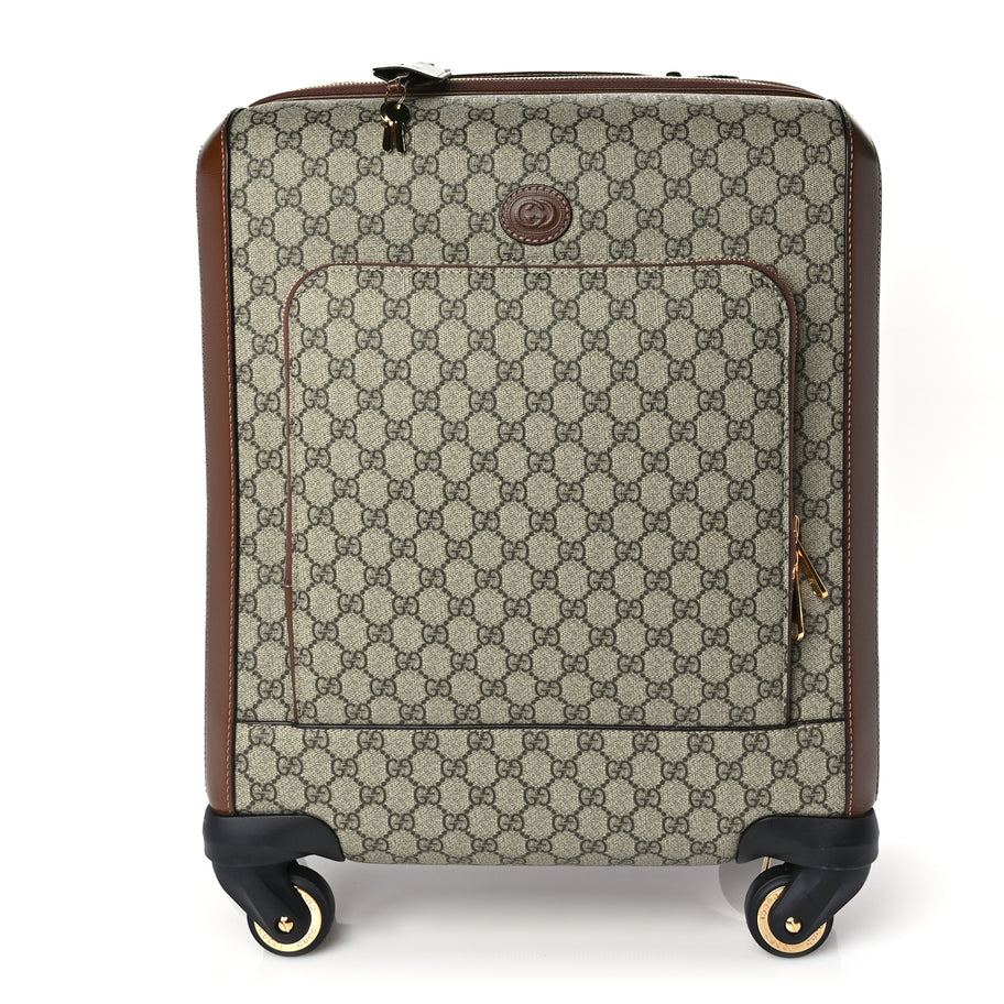 Gucci GG Supreme Monogram Azalea Calfskin Retro Interlocking G Carry On Trolley Brown Sugar Image 1