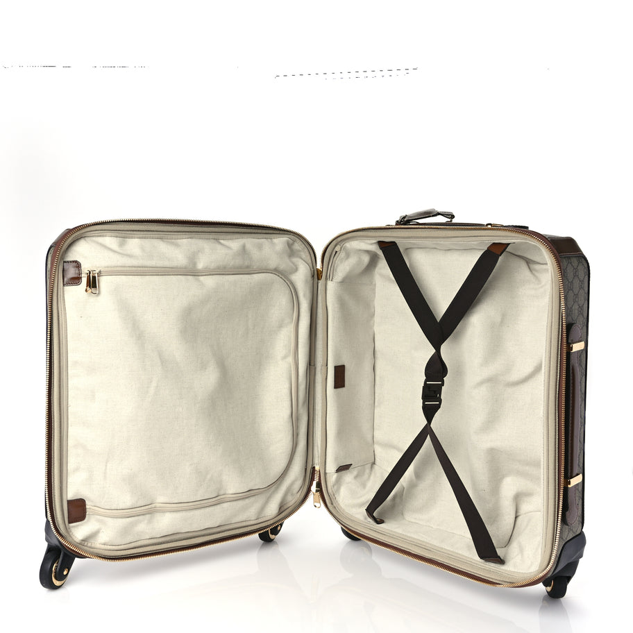 Gucci GG Supreme Monogram Azalea Calfskin Retro Interlocking G Carry On Trolley Brown Sugar Image 4