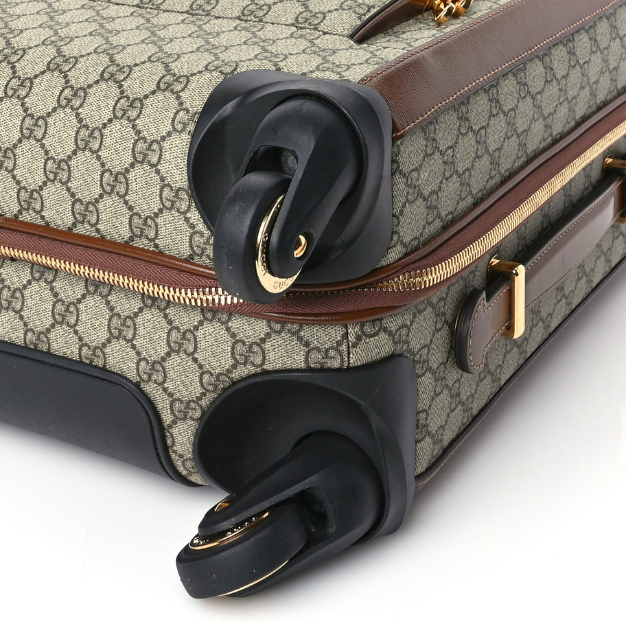 Gucci GG Supreme Monogram Azalea Calfskin Retro Interlocking G Carry On Trolley Brown Sugar Image 7