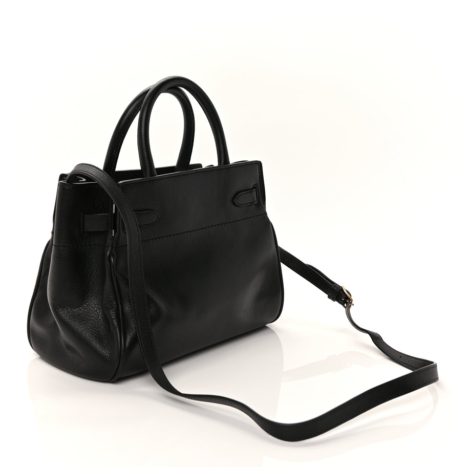 Mulberry Calf Hair Calfskin Leopard Print Small Belted Bayswater Tote Black Image 2
