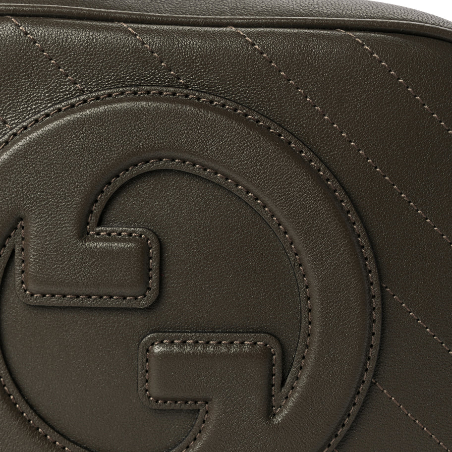 Gucci Sakai Be Green Calfskin Diagonal Stitched Small Blondie Shoulder Bag Craclet Brown Image 6