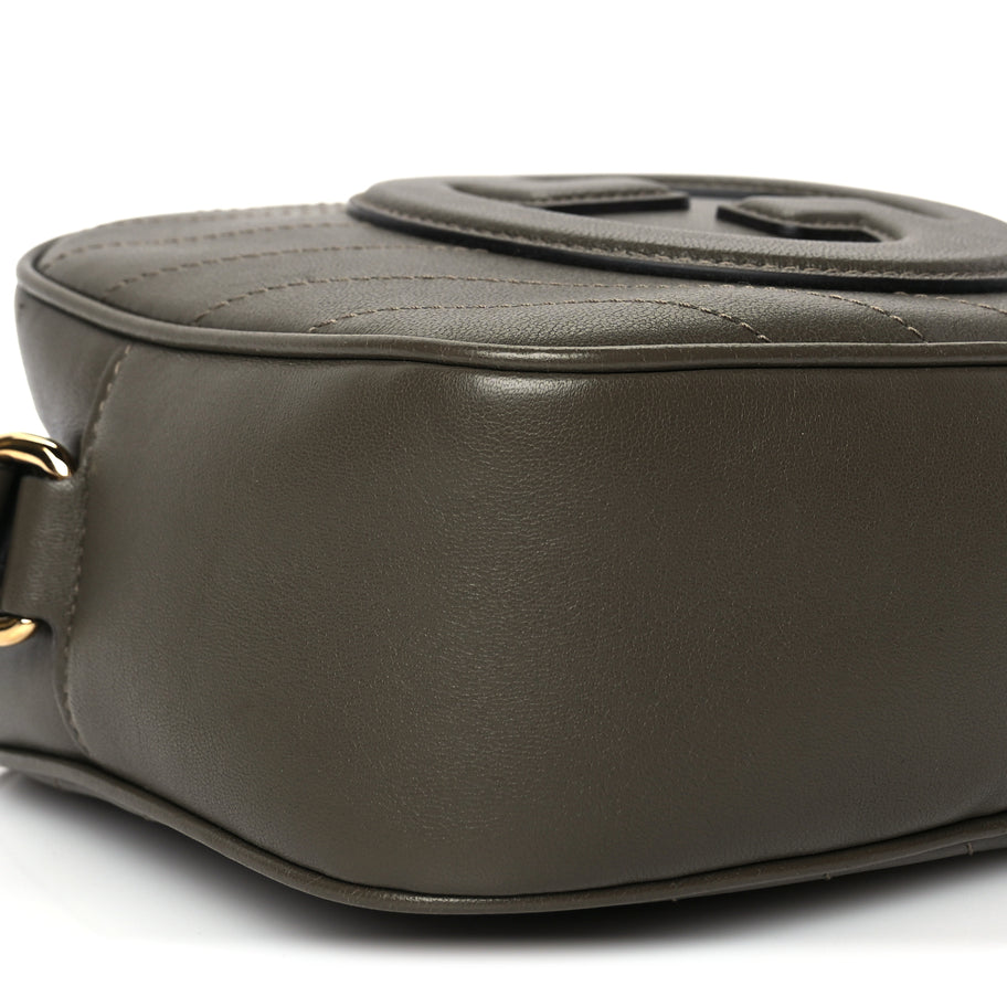 Gucci Sakai Be Green Calfskin Diagonal Stitched Small Blondie Shoulder Bag Craclet Brown Image 7