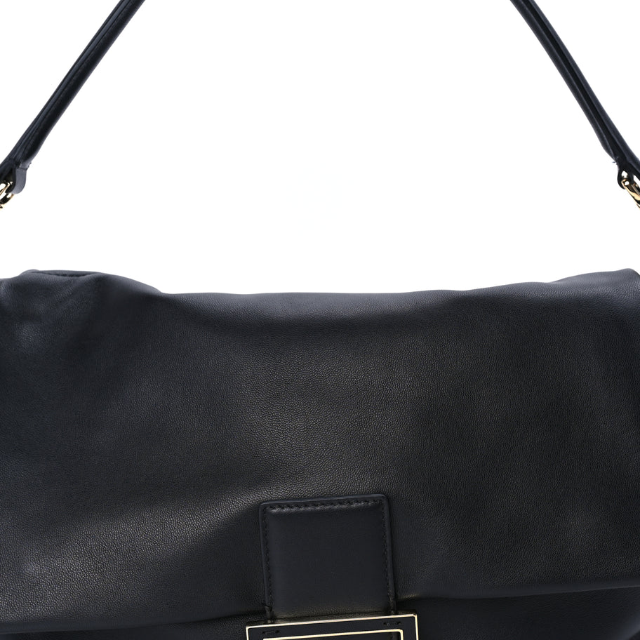 Fendi Nappa Large Mamma Baguette Black Image 6