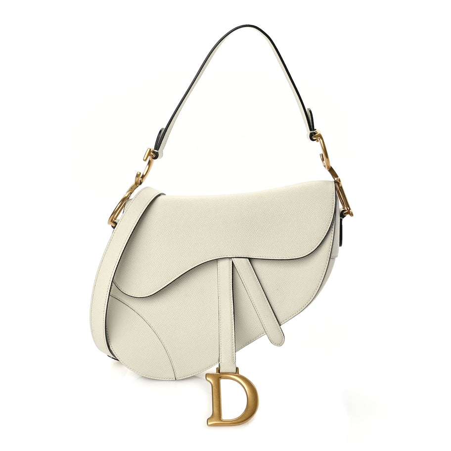 Christian Dior Grained Calfskin Saddle Bag With Strap Latte Image 1