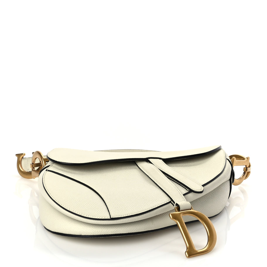 Christian Dior Grained Calfskin Saddle Bag With Strap Latte Image 3