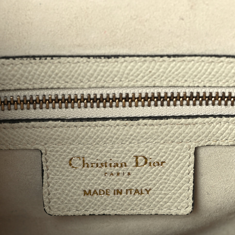 Christian Dior Grained Calfskin Saddle Bag With Strap Latte Image 5
