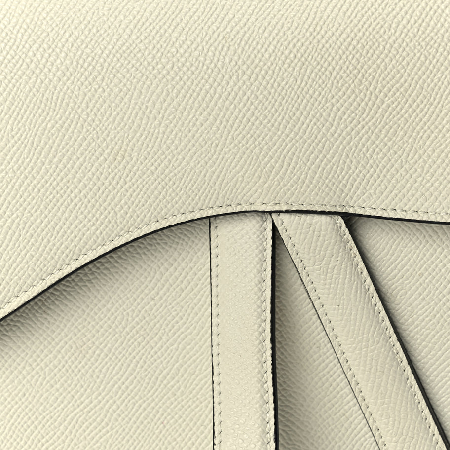 Christian Dior Grained Calfskin Saddle Bag With Strap Latte Image 6