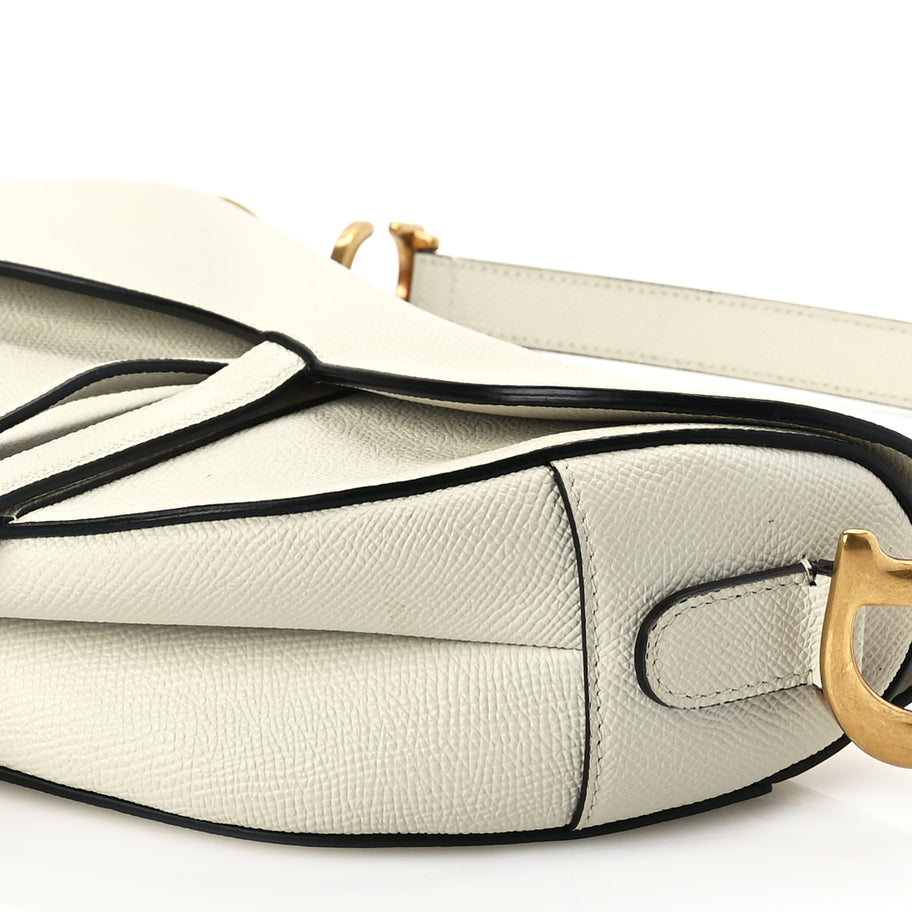 Christian Dior Grained Calfskin Saddle Bag With Strap Latte Image 8
