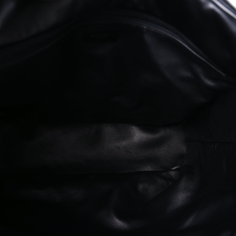 Saint Laurent Lambskin Wide Puffer Tote  Black Image 4