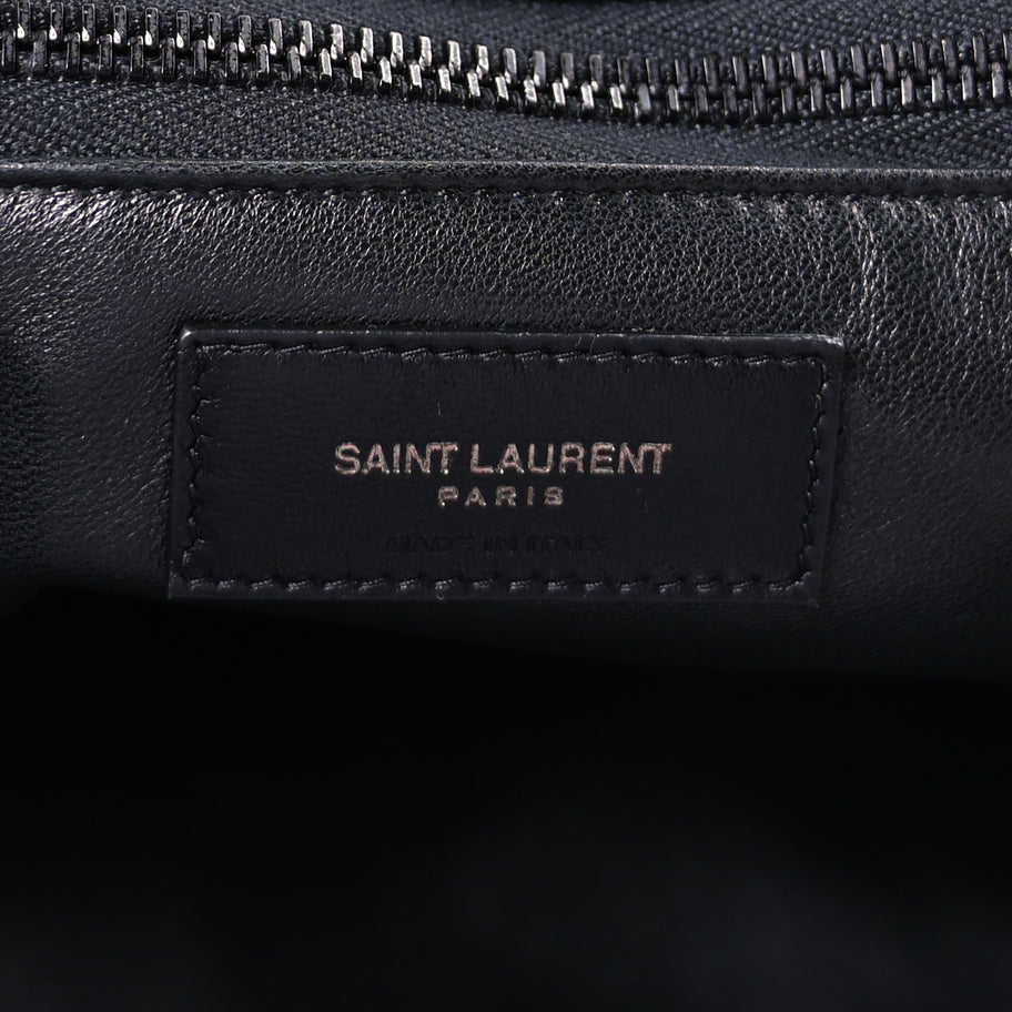 Saint Laurent Lambskin Wide Puffer Tote  Black Image 5