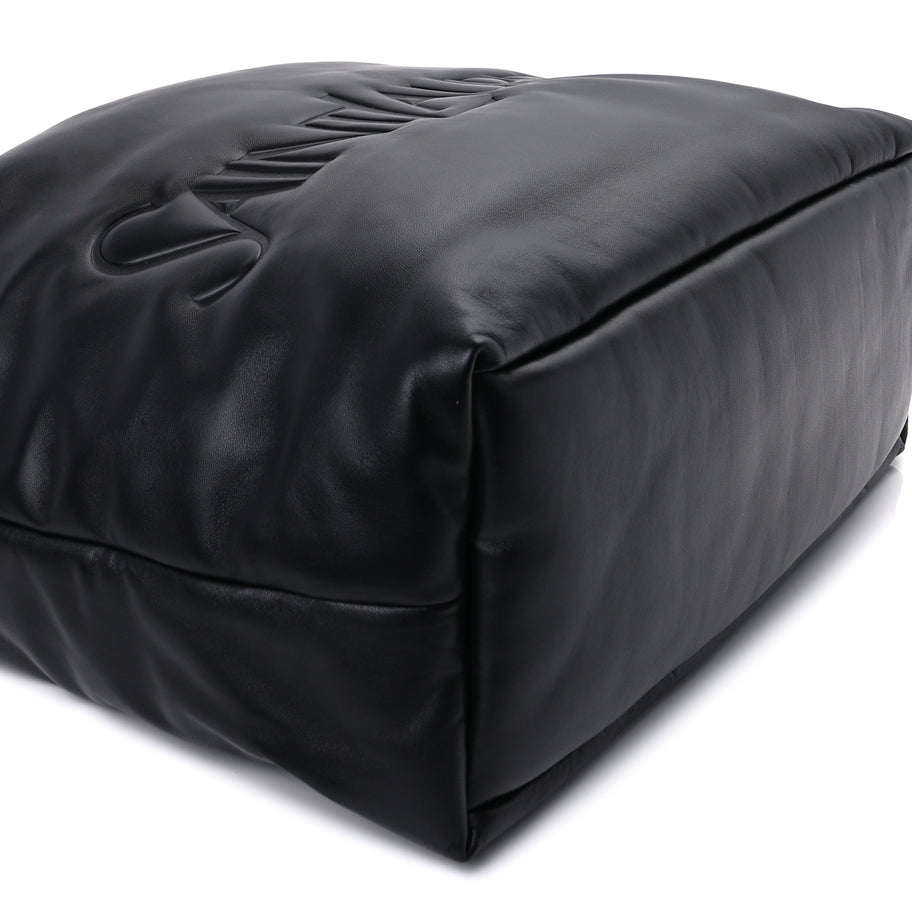 Saint Laurent Lambskin Wide Puffer Tote  Black Image 7