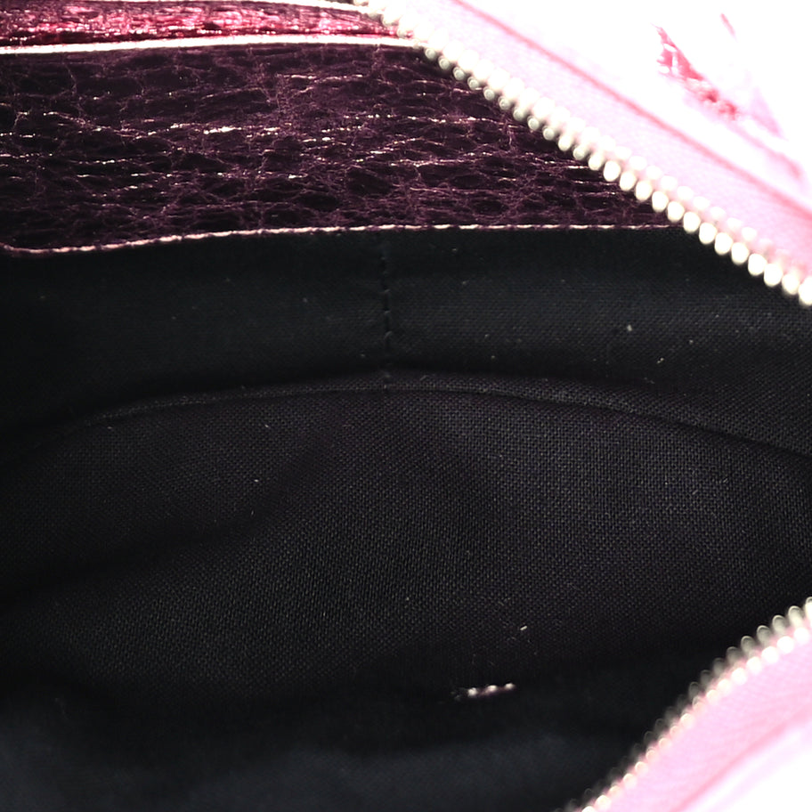 Balenciaga Metallic Agneau Arena Crystal Le Cagole Mini Purse With Chain Met Pink Image 4