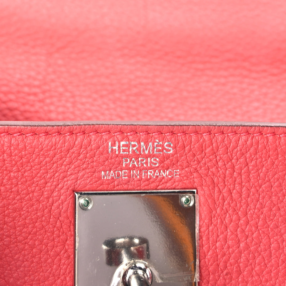 Hermes Clemence Shoulder Kelly 40  Bougainvillea Image 5