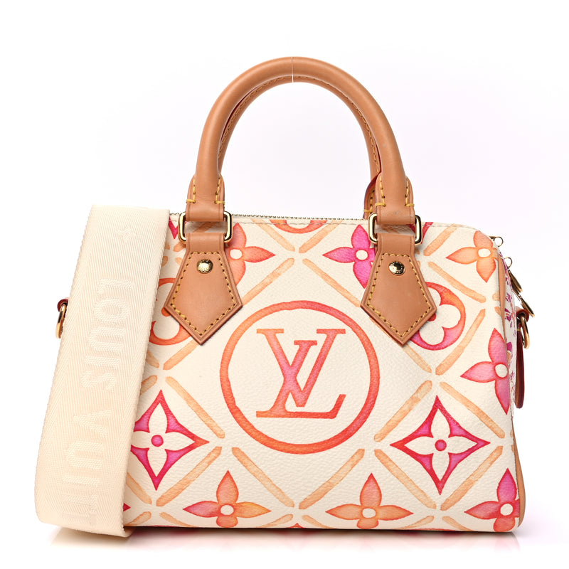  Louis Vuitton Monogram Tiles By The Pool Speedy 20  Coral