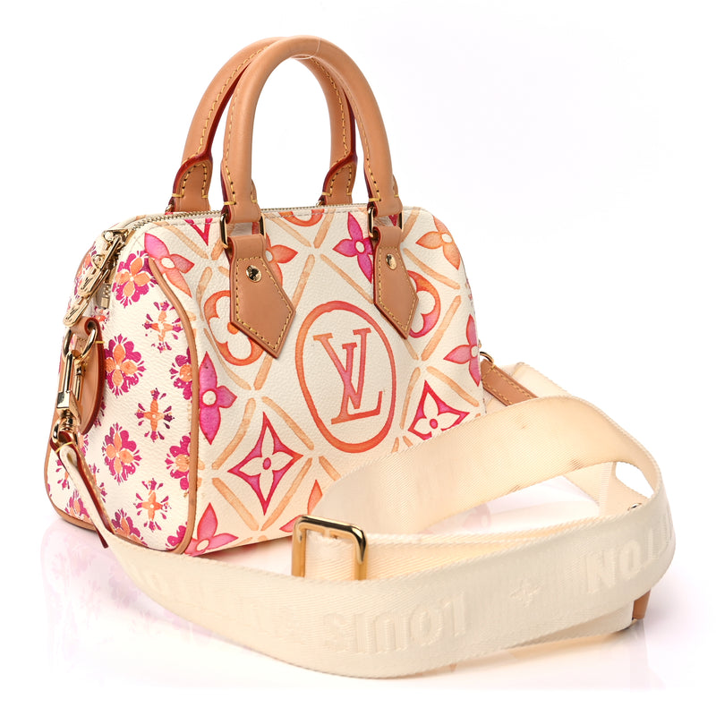  Louis Vuitton Monogram Tiles By The Pool Speedy 20  Coral