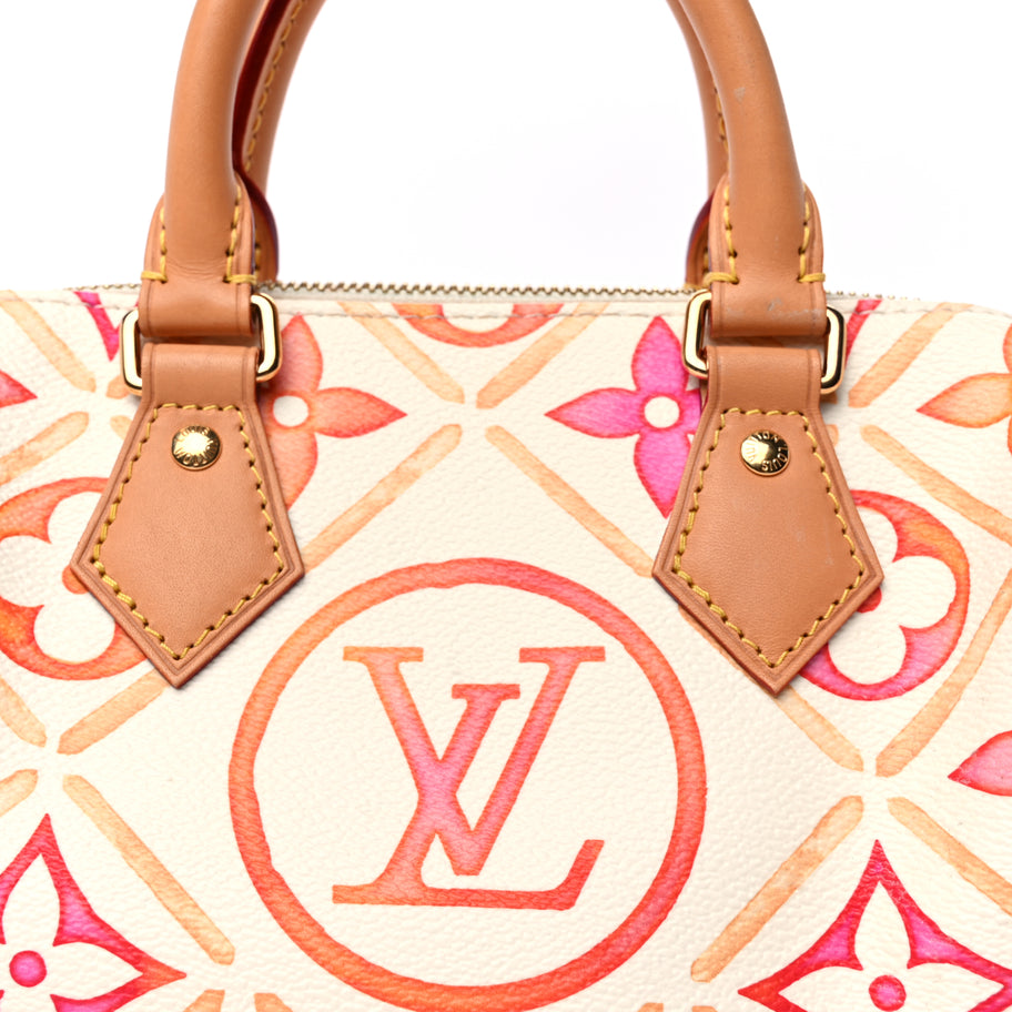 Louis Vuitton Monogram Tiles By The Pool Speedy 20  Coral Image 6