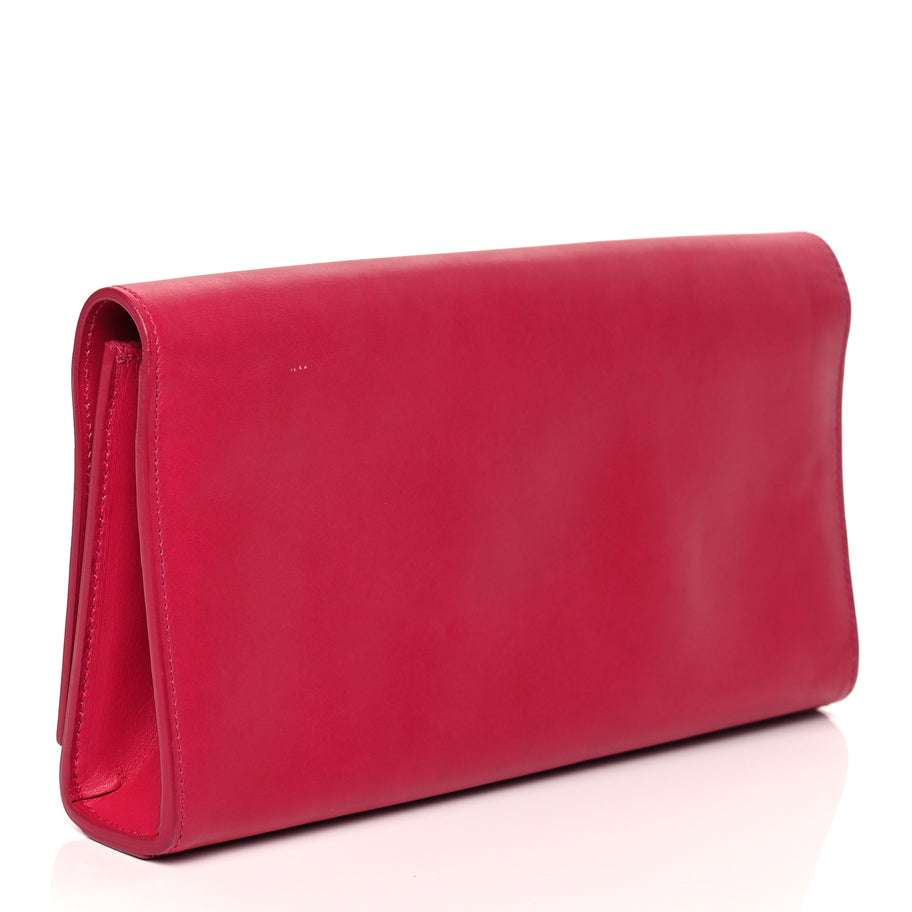 Saint Laurent Smooth Calfskin Classic Monogram Cassandre Clutch Lipstick Fuchsia Image 3