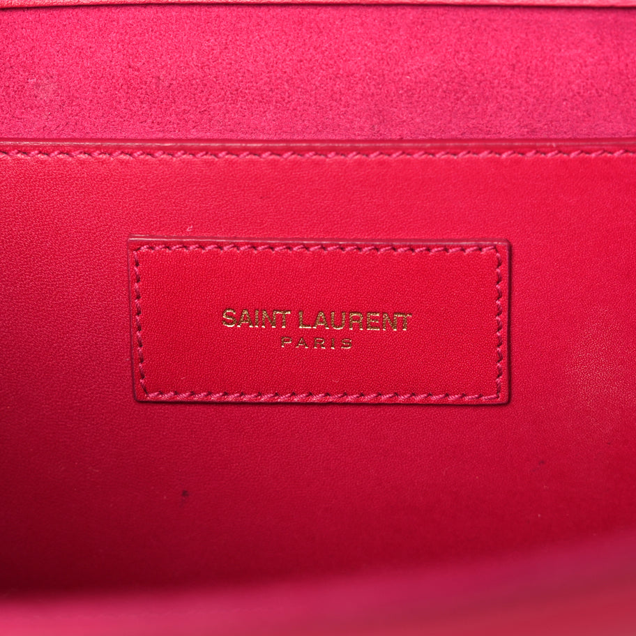 Saint Laurent Smooth Calfskin Classic Monogram Cassandre Clutch Lipstick Fuchsia Image 6