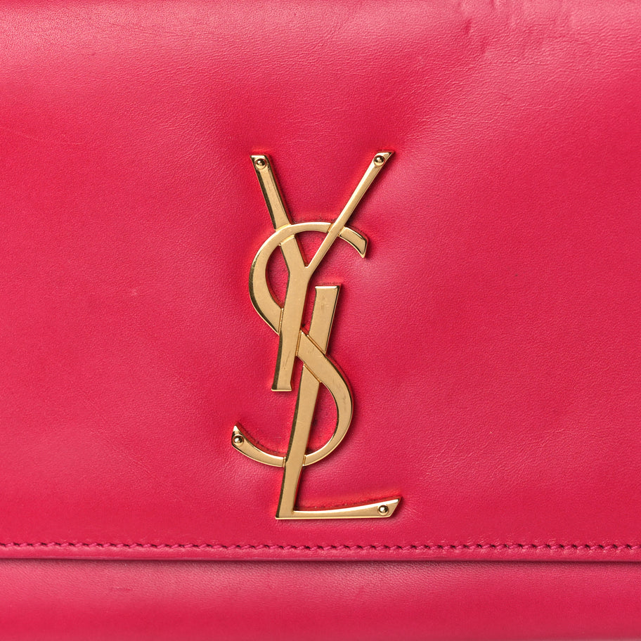 Saint Laurent Smooth Calfskin Classic Monogram Cassandre Clutch Lipstick Fuchsia Image 8