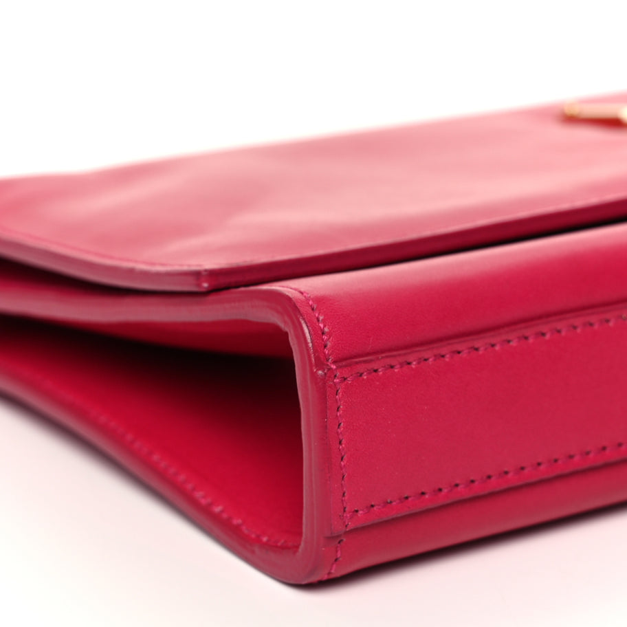 Saint Laurent Smooth Calfskin Classic Monogram Cassandre Clutch Lipstick Fuchsia Image 9