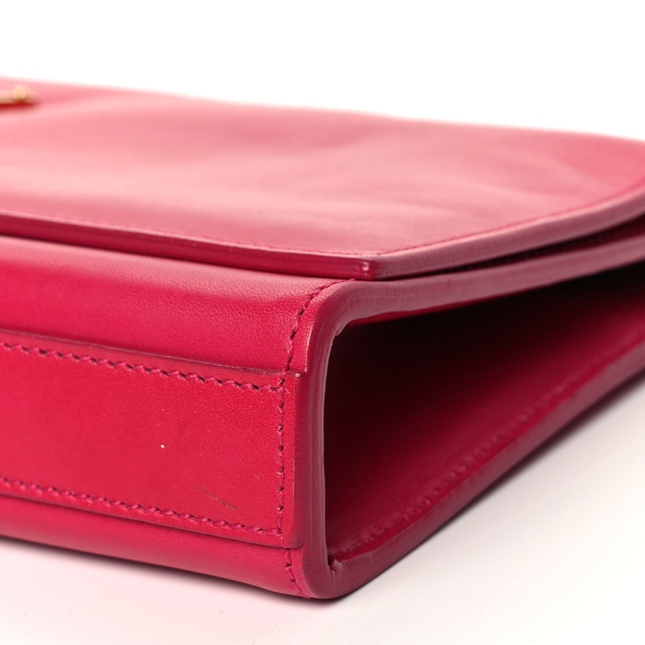 Saint Laurent Smooth Calfskin Classic Monogram Cassandre Clutch Lipstick Fuchsia Image 10