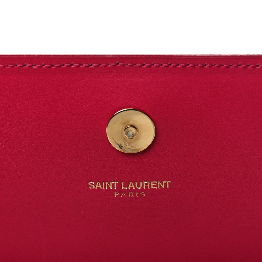 Saint Laurent Smooth Calfskin Classic Monogram Cassandre Clutch Lipstick Fuchsia Image 12