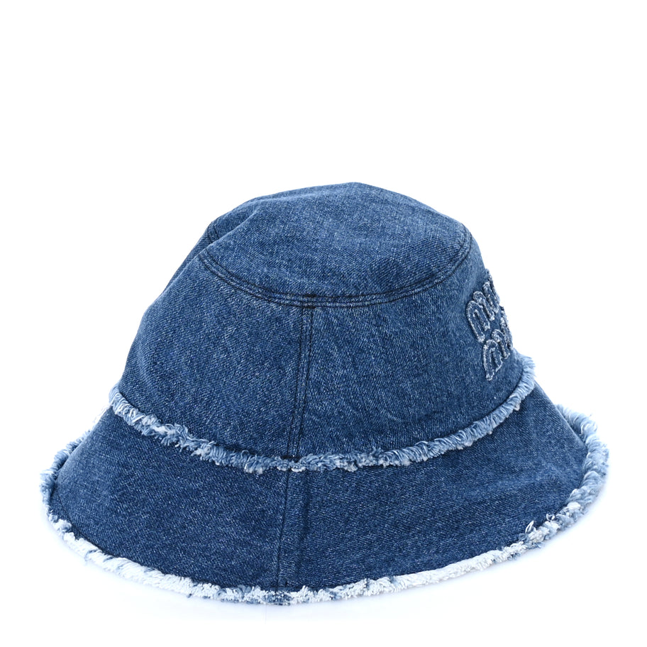 Miu Miu Denim Logo Bucket Hat S Blue Image 4