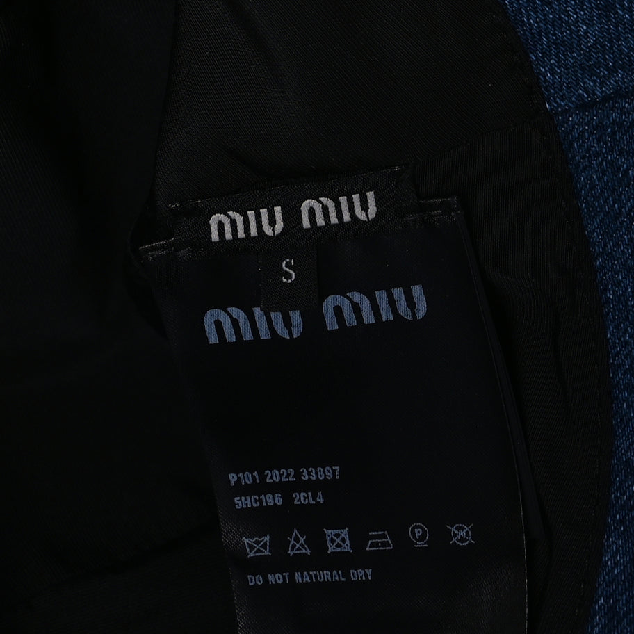 Miu Miu Denim Logo Bucket Hat S Blue Image 5