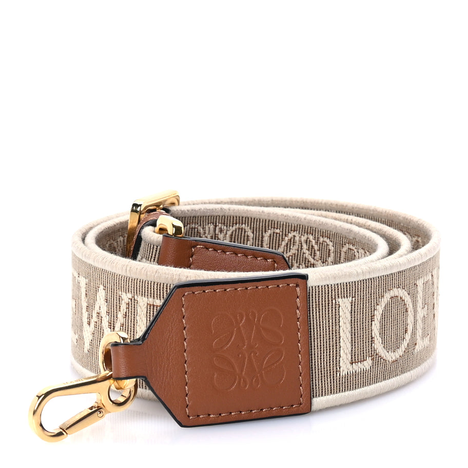 Loewe Calfskin Jacquard Anagram Strap Natural Tan Image 1
