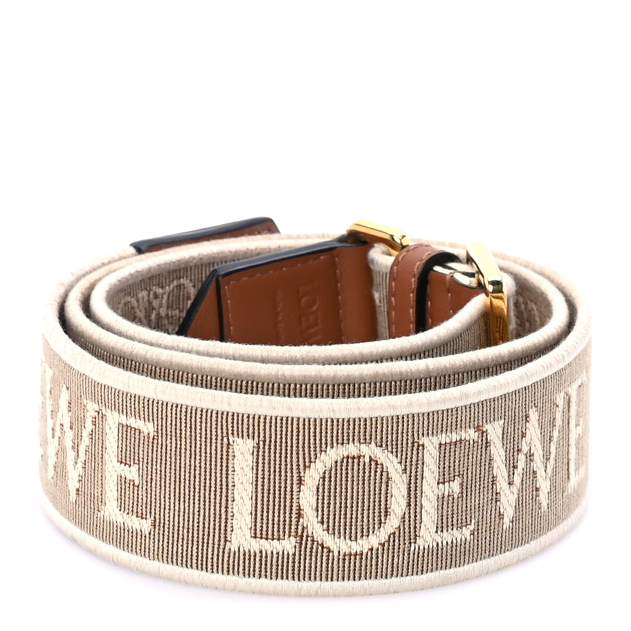 Loewe Calfskin Jacquard Anagram Strap Natural Tan Image 2