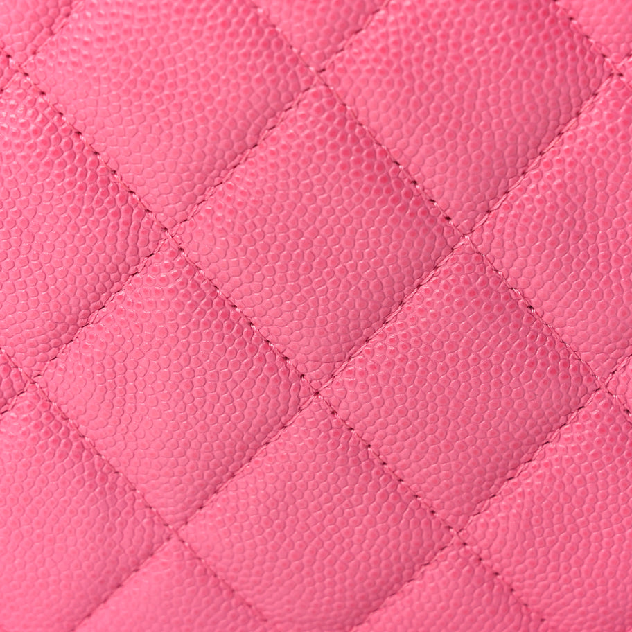 Chanel Caviar Quilted Medium Curvy Pouch Cosmetic Case Pink Image 7