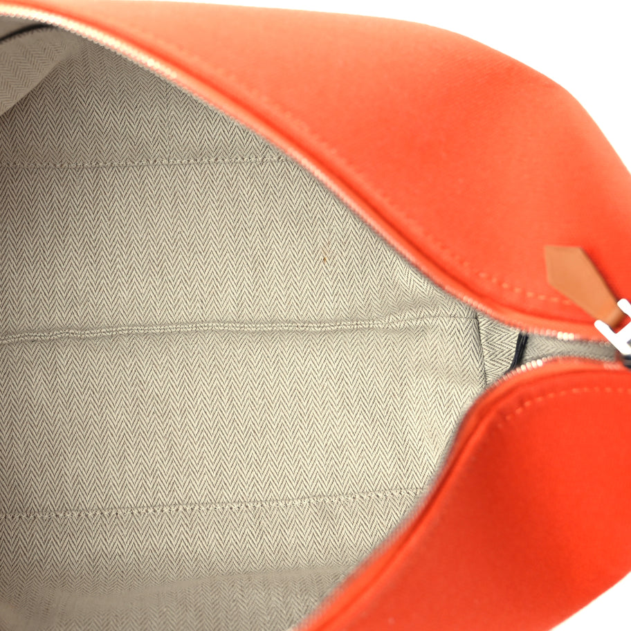 Hermes Canvas Large Bride-A-Brac Pouch Orange Feu Burgundy Image 5