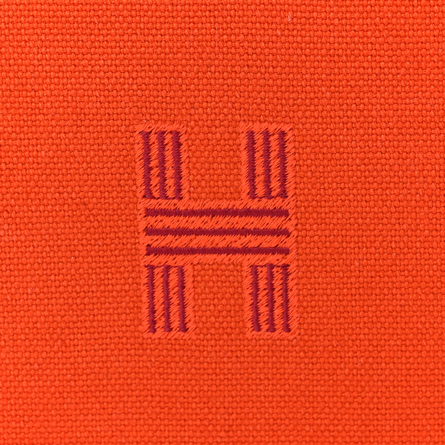 Hermes Canvas Large Bride-A-Brac Pouch Orange Feu Burgundy Image 7