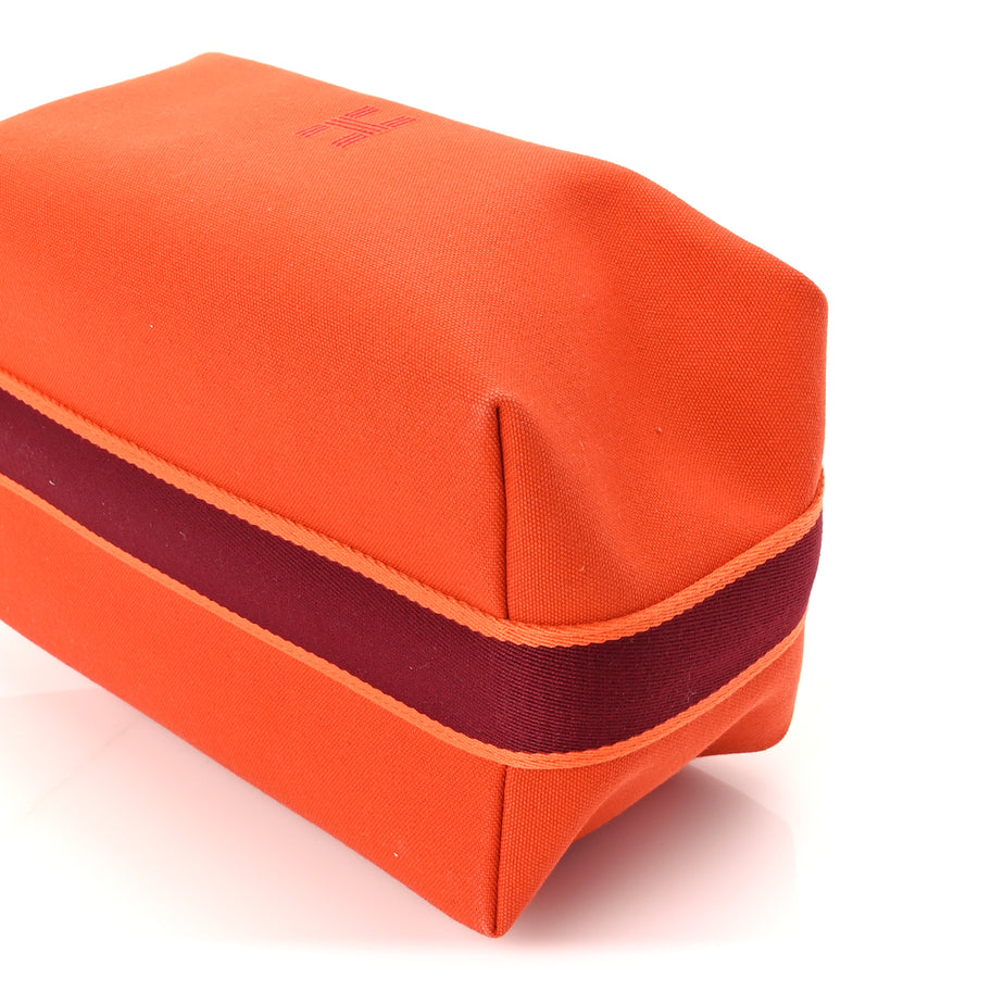 Hermes Canvas Large Bride-A-Brac Pouch Orange Feu Burgundy Image 9