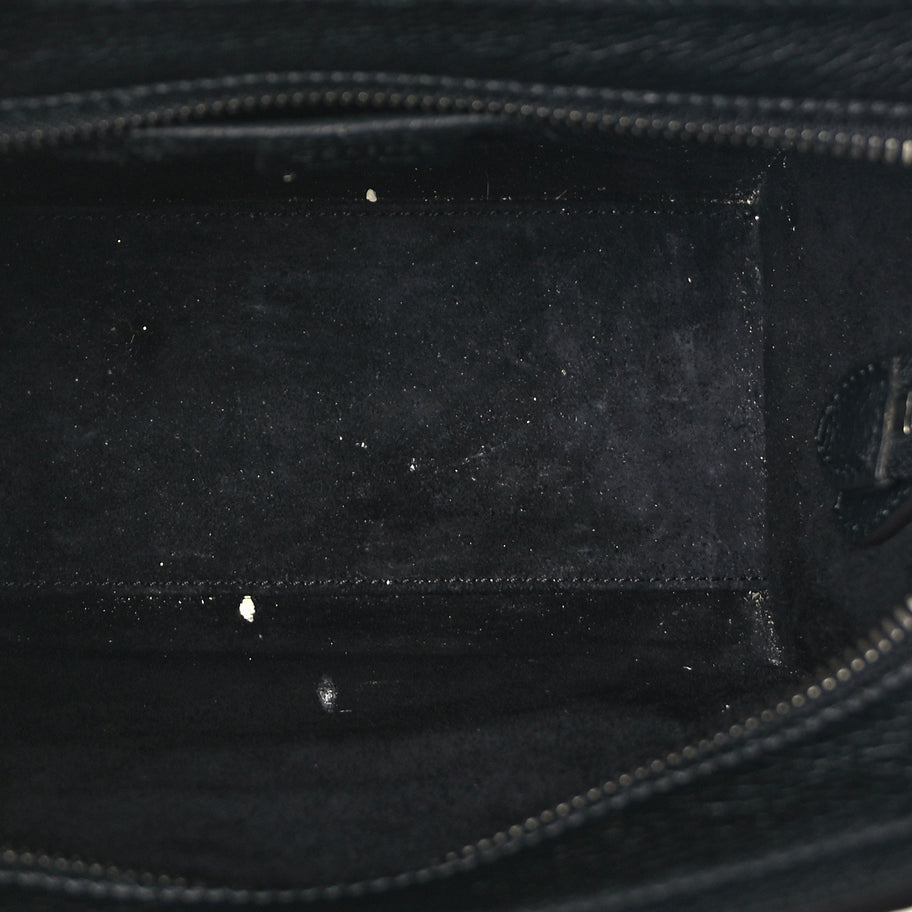 Celine Drummed Calfskin Nano Luggage Black Image 4