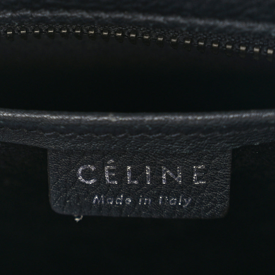 Celine Drummed Calfskin Nano Luggage Black Image 5