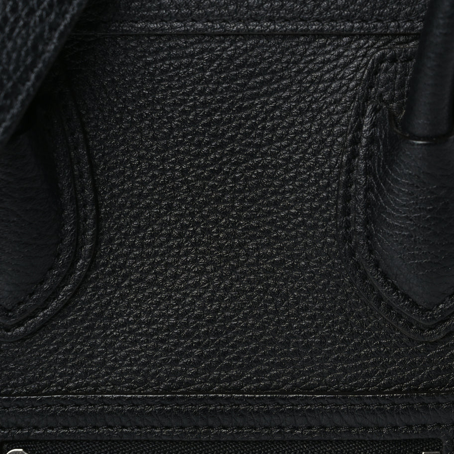 Celine Drummed Calfskin Nano Luggage Black Image 6