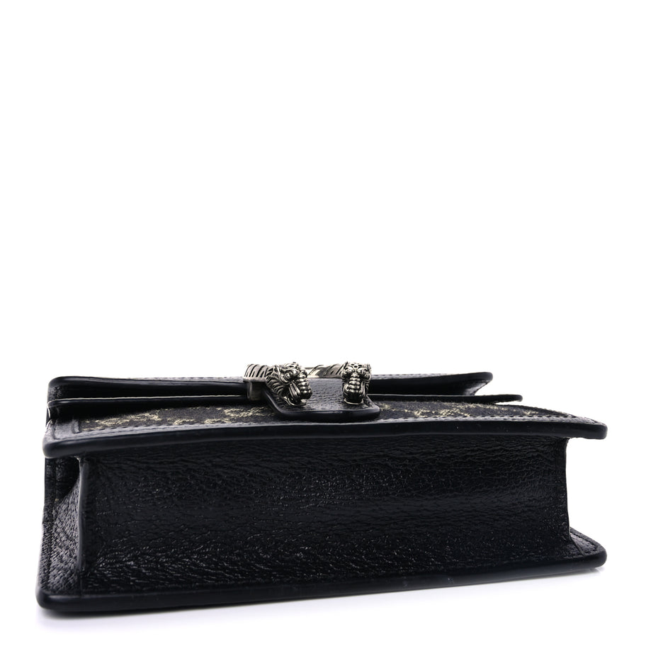 Gucci Jacquard Black Denim GG Monogram Super Mini Dionysus Shoulder Bag Black Ivory Image 3