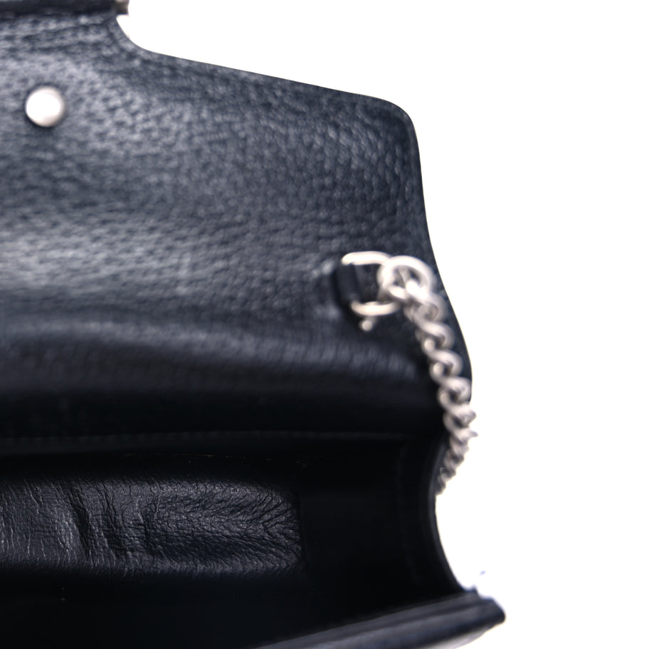 Gucci Jacquard Black Denim GG Monogram Super Mini Dionysus Shoulder Bag Black Ivory Image 4