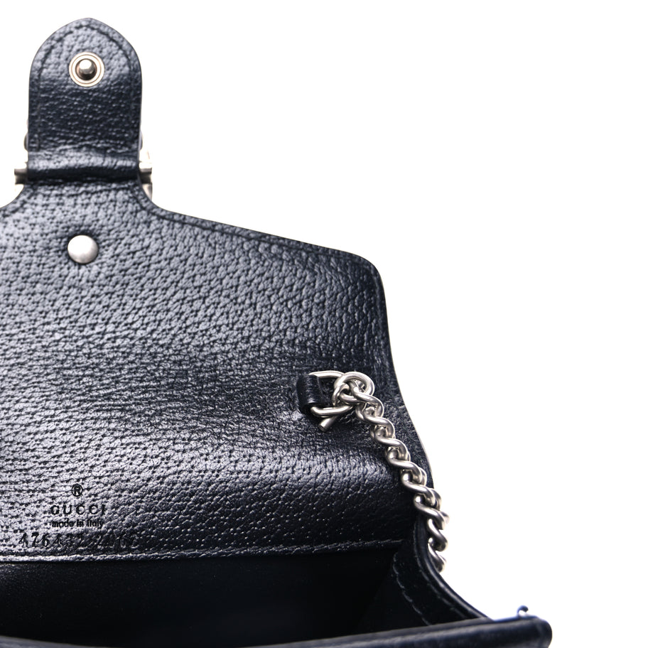 Gucci Jacquard Black Denim GG Monogram Super Mini Dionysus Shoulder Bag Black Ivory Image 5