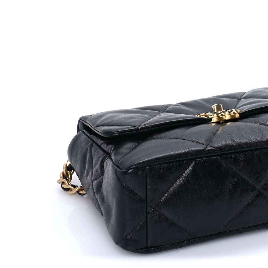 Chanel Goatskin Quilted Large Chanel 19 Flap Black Image 8