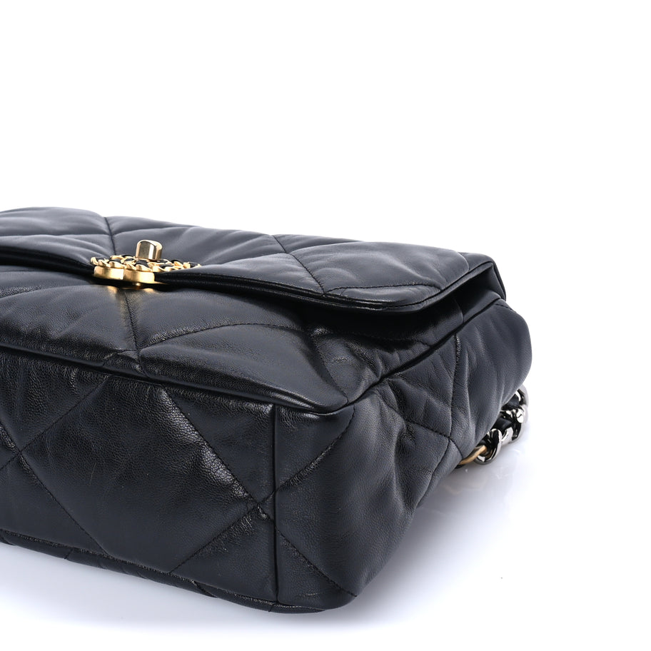 Chanel Goatskin Quilted Large Chanel 19 Flap Black Image 9