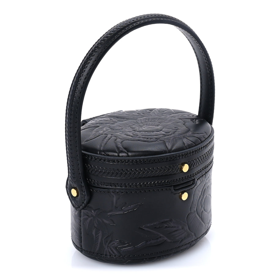 Christian Dior Calfskin Embossed Jardin Botanique Micro Vanity Case Black Image 2