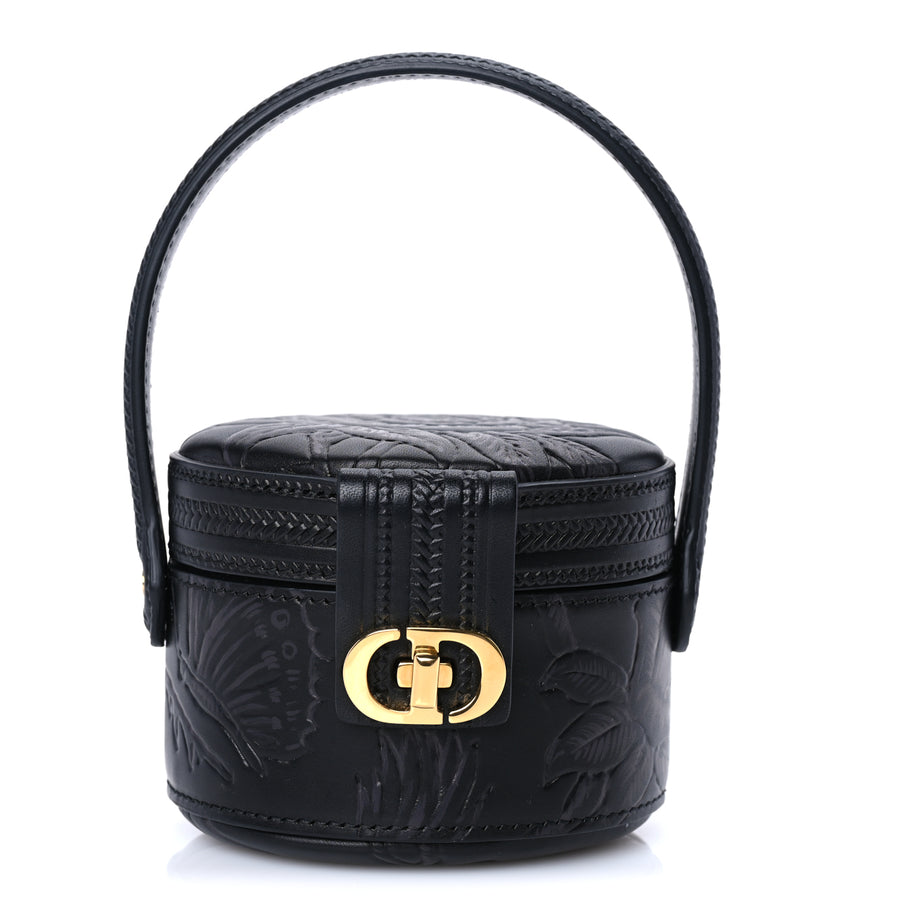 Christian Dior Calfskin Embossed Jardin Botanique Micro Vanity Case Black Image 6