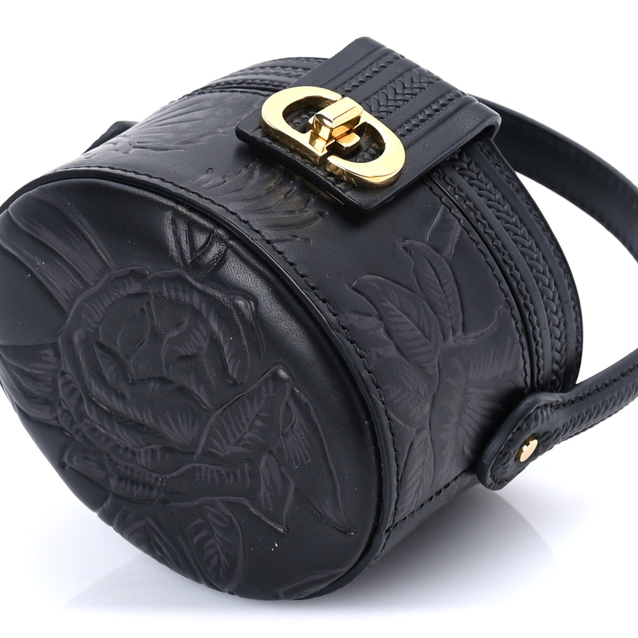 Christian Dior Calfskin Embossed Jardin Botanique Micro Vanity Case Black Image 8