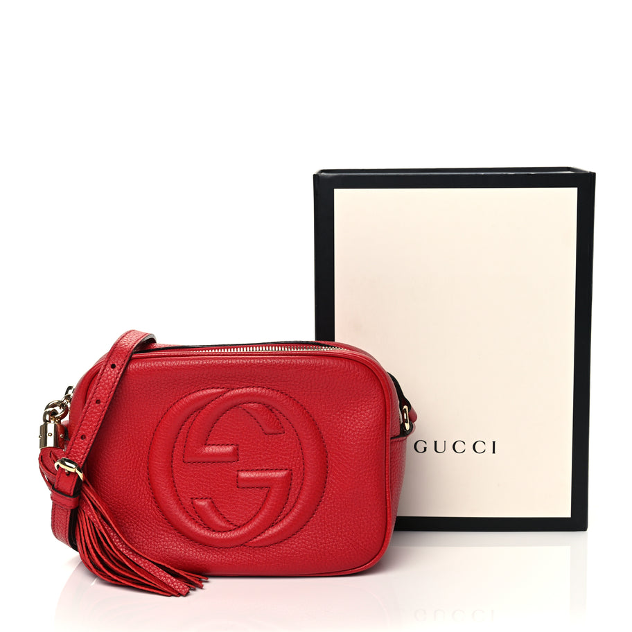 Gucci Pebbled Calfskin Small Soho Disco Bag Vibrant Red Vibrant Red Image 11